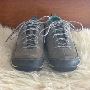 L.L. Bean Gray/Teal Suede Hiking Tennis Shoes